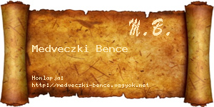 Medveczki Bence névjegykártya
