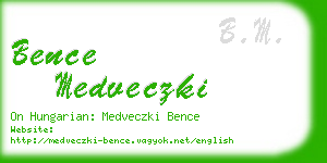 bence medveczki business card